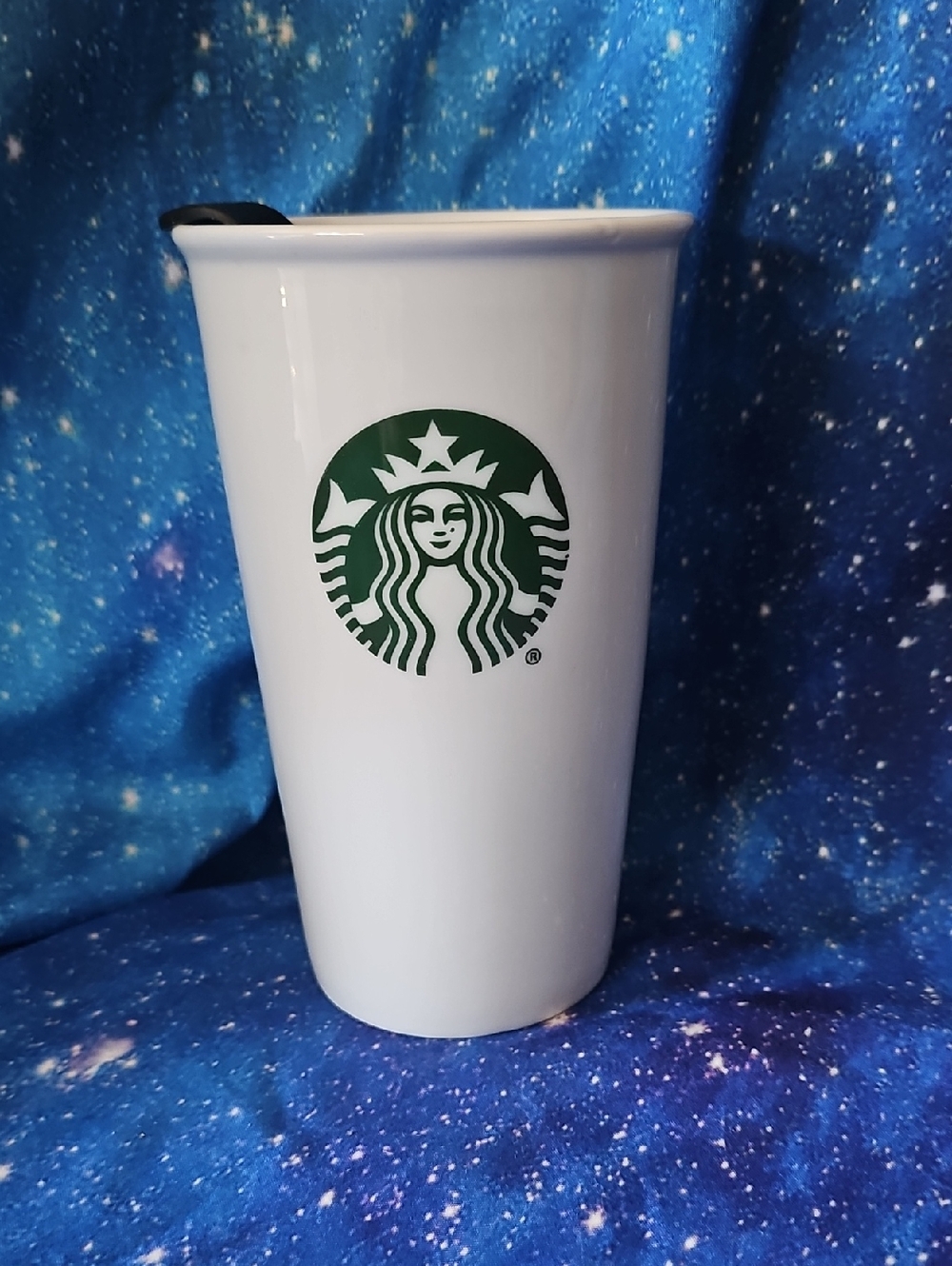 Starbucks Green Logo on White Ceramic Tumbler